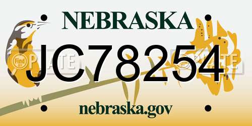 JC78254 Nebraska License Plate