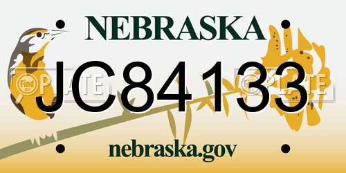 JC84133 Nebraska License Plate