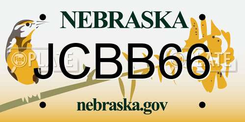 JCBB66 Nebraska License Plate