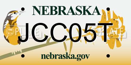 JCC05T Nebraska License Plate