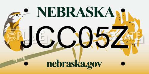 JCC05Z Nebraska License Plate