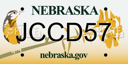 JCCD57 Nebraska License Plate