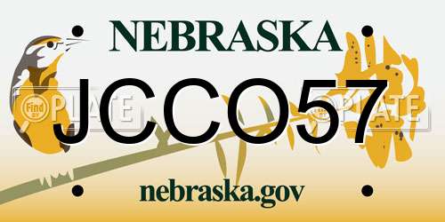 JCCO57 Nebraska License Plate