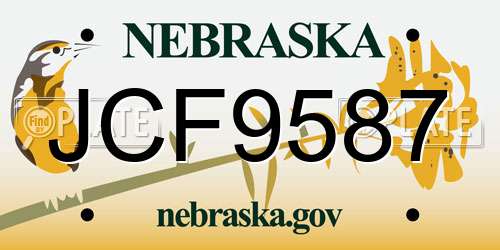 JCF9587 Nebraska License Plate