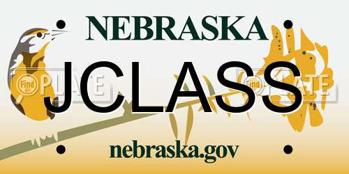 JCLASS Nebraska License Plate