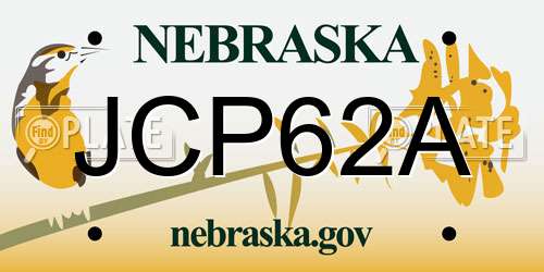 JCP62A Nebraska License Plate