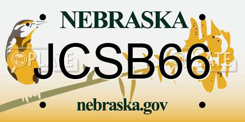 JCSB66 Nebraska License Plate