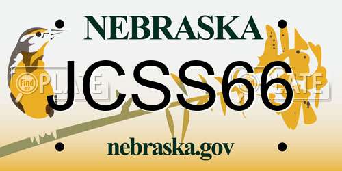 JCSS66 Nebraska License Plate
