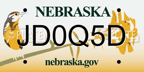 JD0Q5D Nebraska License Plate