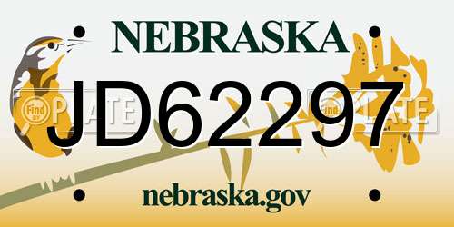 JD62297 Nebraska License Plate