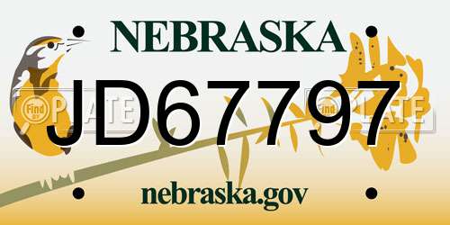 JD67797 Nebraska License Plate