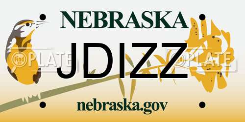 JDIZZ Nebraska License Plate