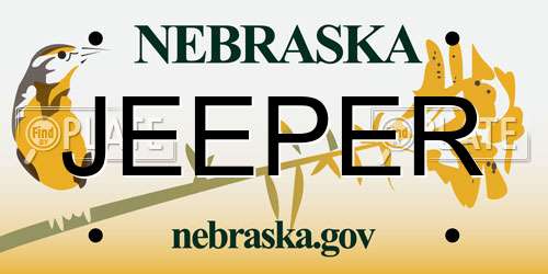 JEEPER Nebraska License Plate