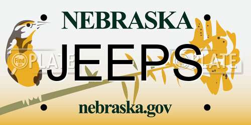 JEEPS Nebraska License Plate