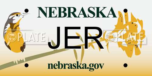 JER Nebraska License Plate