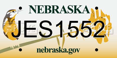 JES1552 Nebraska License Plate