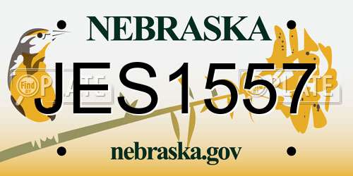 JES1557 Nebraska License Plate