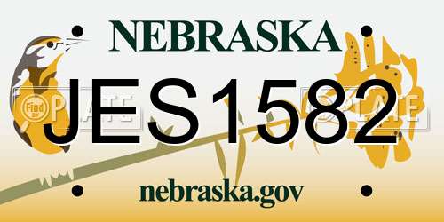 JES1582 Nebraska License Plate