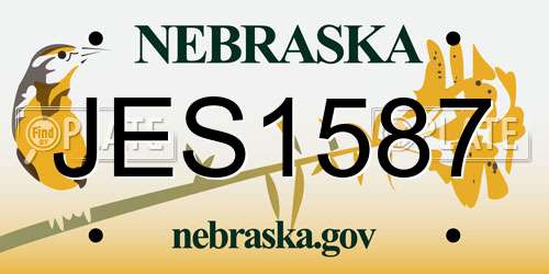 JES1587 Nebraska License Plate