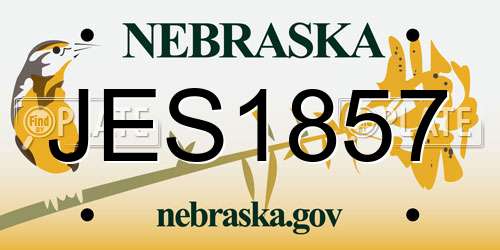 JES1857 Nebraska License Plate