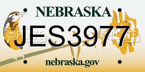 JES3977 Nebraska License Plate