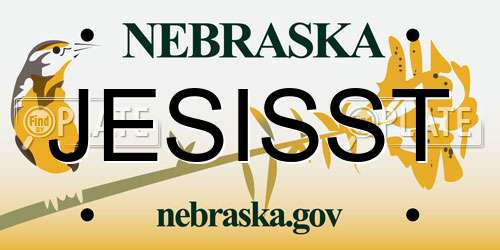 JESISST Nebraska License Plate