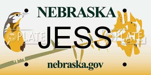 JESS Nebraska License Plate