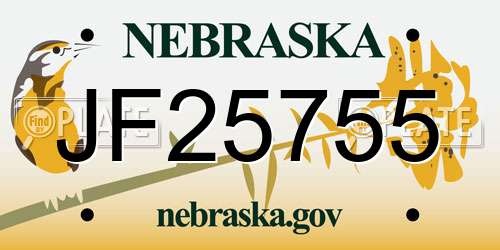 JF25755 Nebraska License Plate