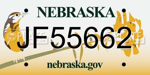 JF55662 Nebraska License Plate