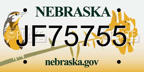JF75755 Nebraska License Plate