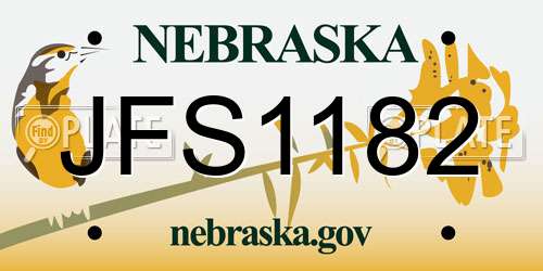 JFS1182 Nebraska License Plate