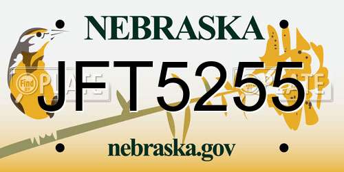 JFT5255 Nebraska License Plate