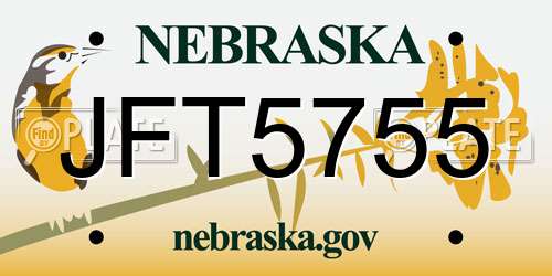 JFT5755 Nebraska License Plate