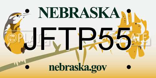 JFTP55 Nebraska License Plate