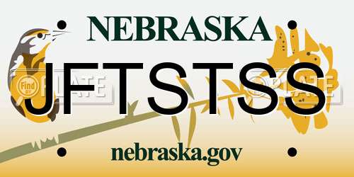 JFTSTSS Nebraska License Plate