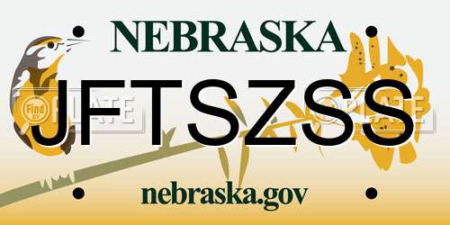 JFTSZSS Nebraska License Plate
