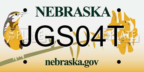JGS04T Nebraska License Plate
