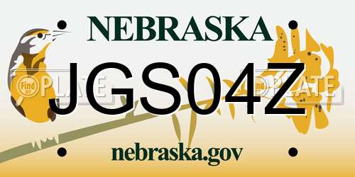 JGS04Z Nebraska License Plate