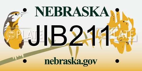 JIB211 Nebraska License Plate