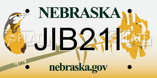 JIB21I Nebraska License Plate