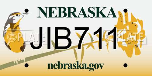 JIB711 Nebraska License Plate