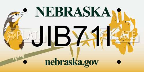 JIB71I Nebraska License Plate
