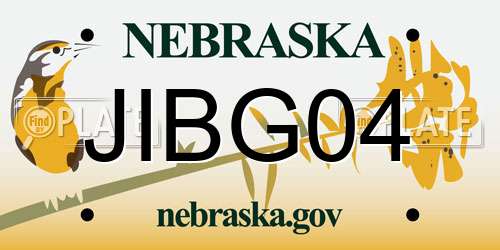 JIBG04 Nebraska License Plate