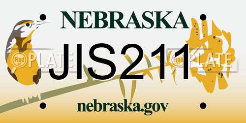 JIS211 Nebraska License Plate