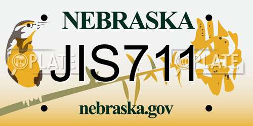 JIS711 Nebraska License Plate