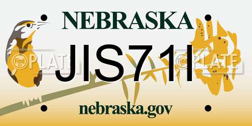 JIS71I Nebraska License Plate
