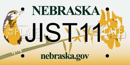 JIST11 Nebraska License Plate