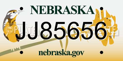JJ85656 Nebraska License Plate