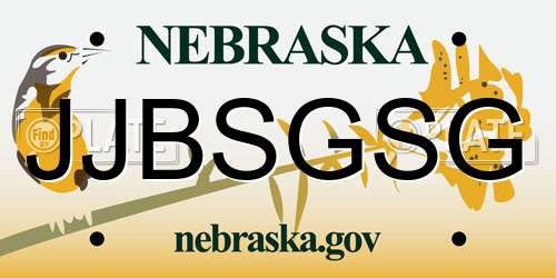 JJBSGSG Nebraska License Plate
