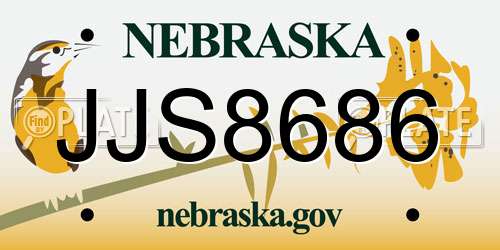 JJS8686 Nebraska License Plate